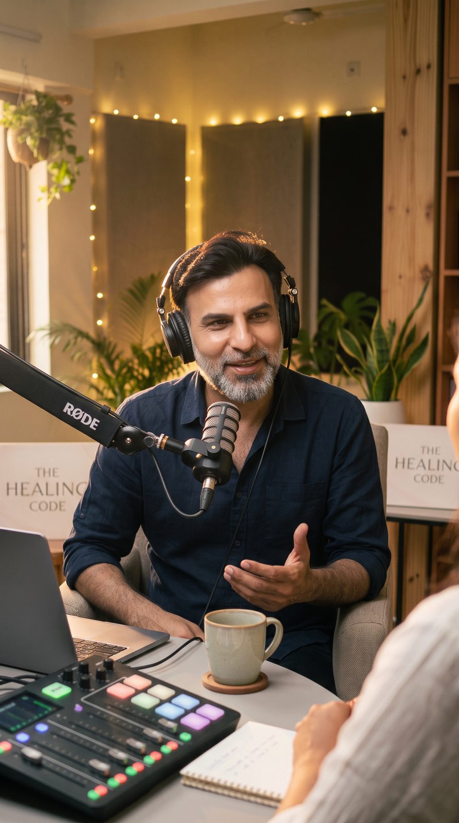 Pravin speaking on a podcast
